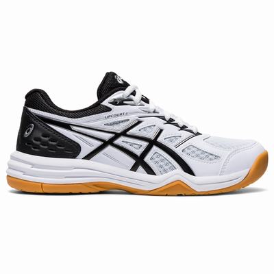 Asics Upcourt 4 GS - Lasten Lentopallokengät - Valkoinen/Mustat